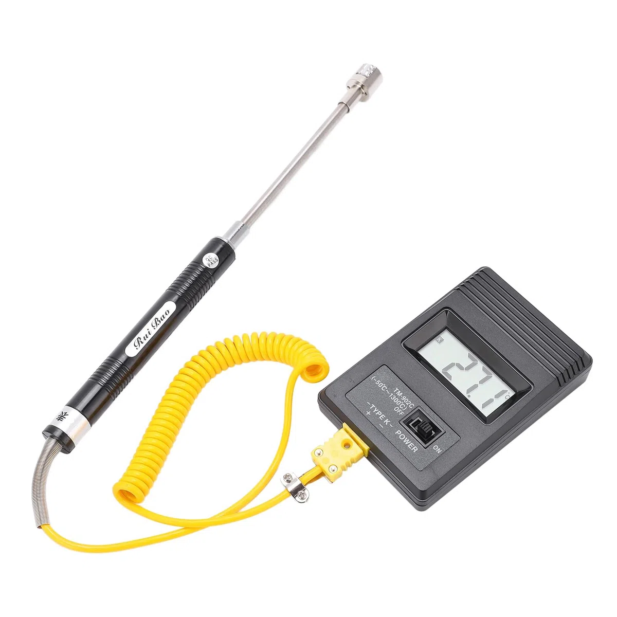 Digital Thermometer mit Fühler, K-Typ Wassertemperatur Thermometer Industrieller Temperaturfühler mit LCD und K Typ Thermoelement, Temperaturbereich -50-500℃