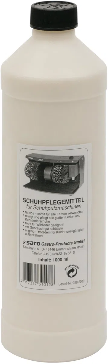SARO Flüssige Schuhcreme – 1 L – Pflege & Glanz für Arbeitsschuhe, Berufsschuhe & Uniformen – Für gewerblichen Einsatz - Für Glattleder