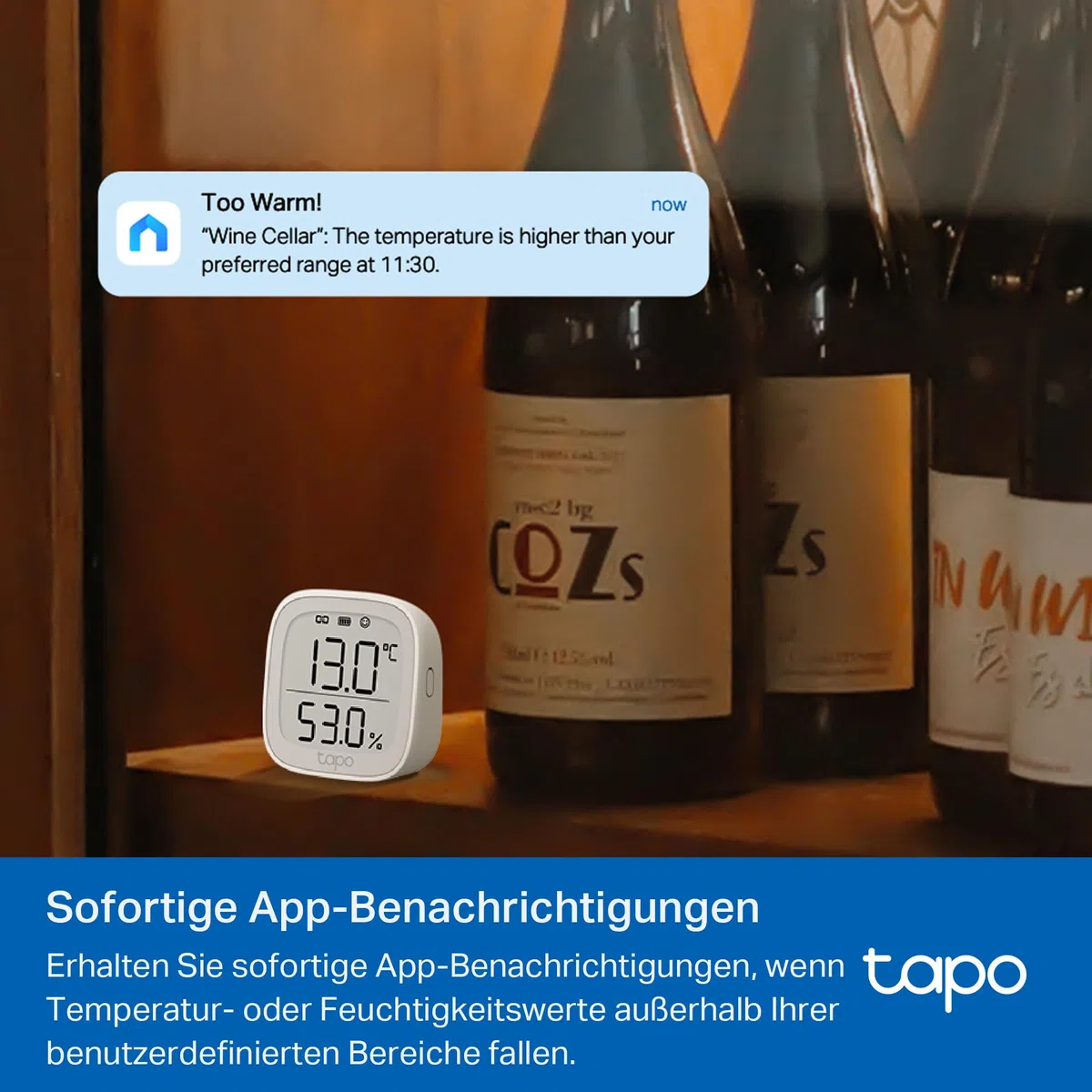 TP-Link Tapo T315 Smart Home Temperatur und Luftfeuchtigkeitsmesser,digitales Thermo-Hygrometer Innen, Raumthermometer mit 2.7'' E-Ink Display, Hochpräzisionssensor, Hub erforderlich