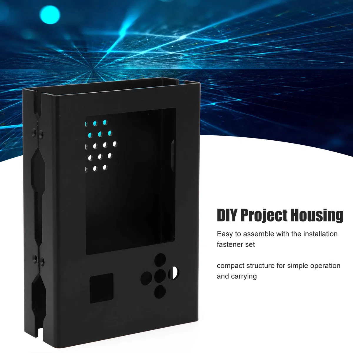 Portapack H2-Gehäuse, Hackrf One Portapack H2-Gehäuse, Projektboxen für Elektronik, Aluminiumlegierungsgehäuse, Aluminiumgehäuse, Projektbox, schwarzes Metallgehäuse für
