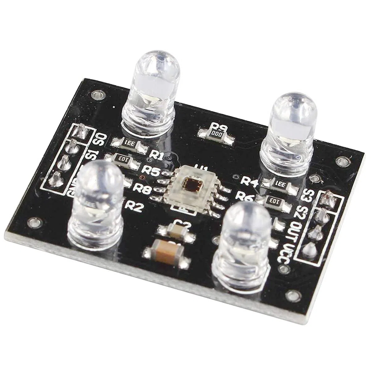 TCS230 TCS3200 Farberkennungs-Sensormodul Detektormodul Farberkennungssensorl DC 3-5V 4 LED mit DuPont-Kabel für Arduino