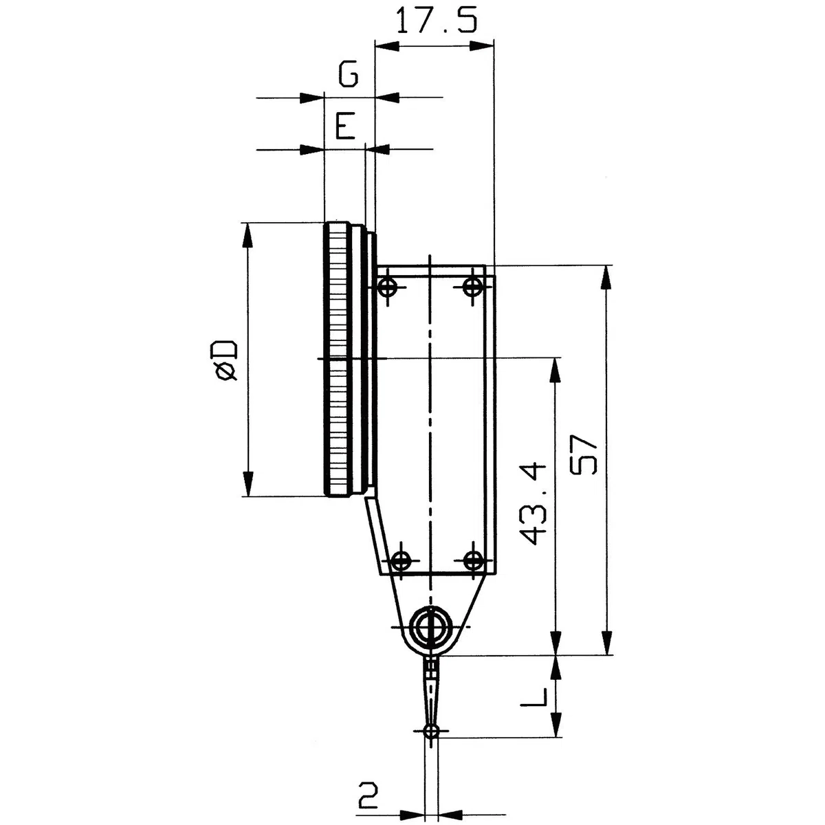 KÄFER Fühlhebelmessgerät K 30, Messbereich 0,8 mm, Ablesung 0,01 mm, 1 Stück, 30025