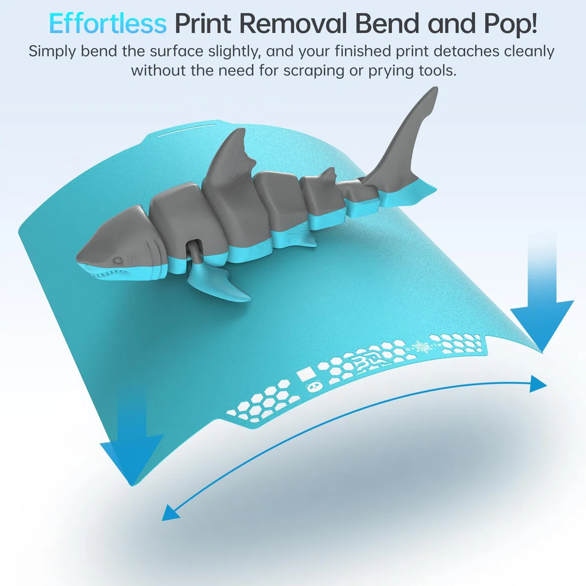 BIQU CryoGrip Pro Glacier-Original Panda Build Plate for Bambu-Lab P2S P1S P1P X2D X1C X1E A1 3D Printers, Double-Sided Fine Textured Spring Steel Sheet, Firm Adhesion, 257x257mm, 1 Piece