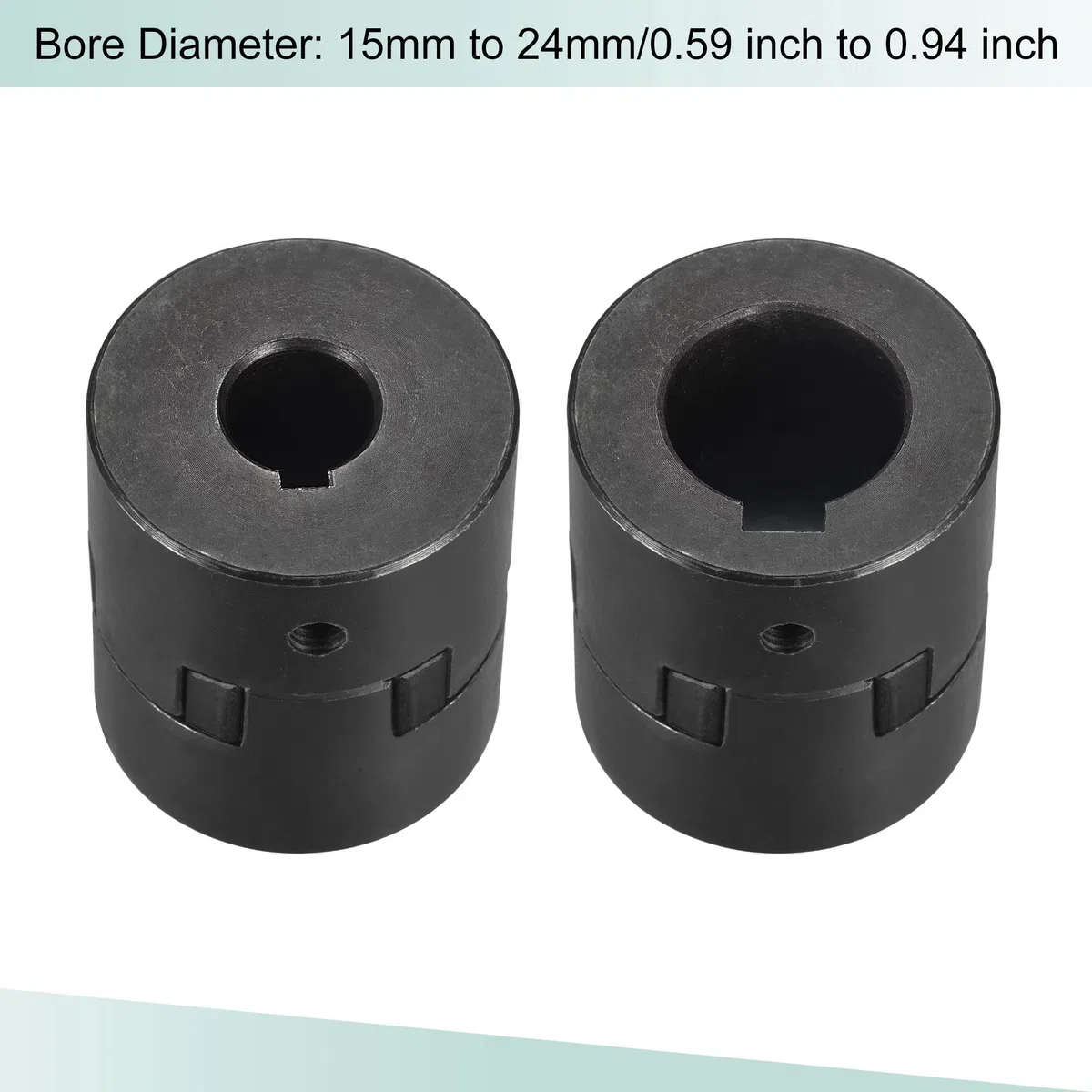 sourcing map Flexible Kupplung Welle 15mm bis 24mm Motor Kupplungsgelenk 53mm L x44.5mm OD