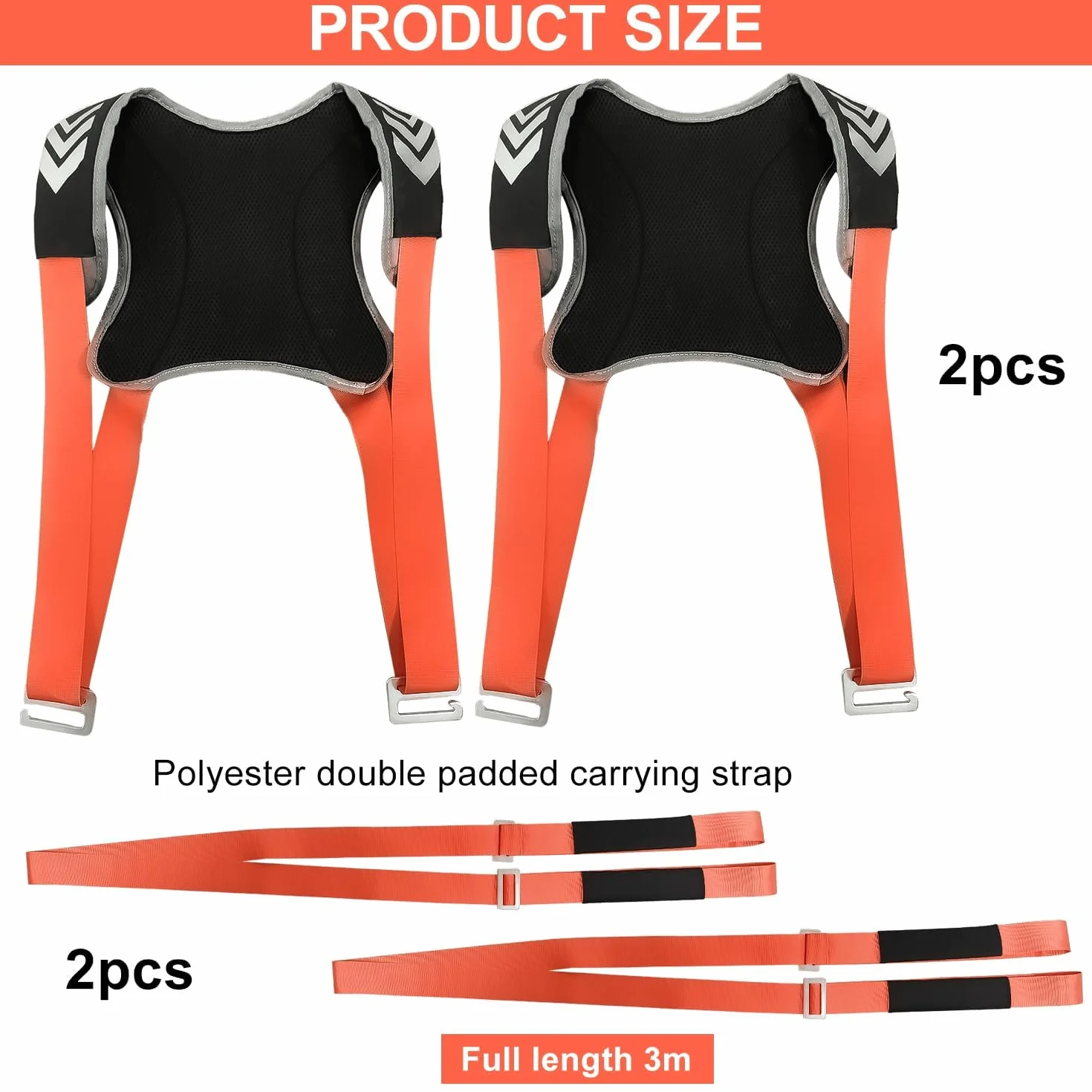 4 Stück Tragehilfe Tragegurte Umzug, Polyester Moving Straps Tragegurte für Möbelpacker, Mehrzweck Umzugshilfe Möbeltragegurte, Doppelt Shoulder Dolly Transportgurte, Geeignet für Mobile Möbel