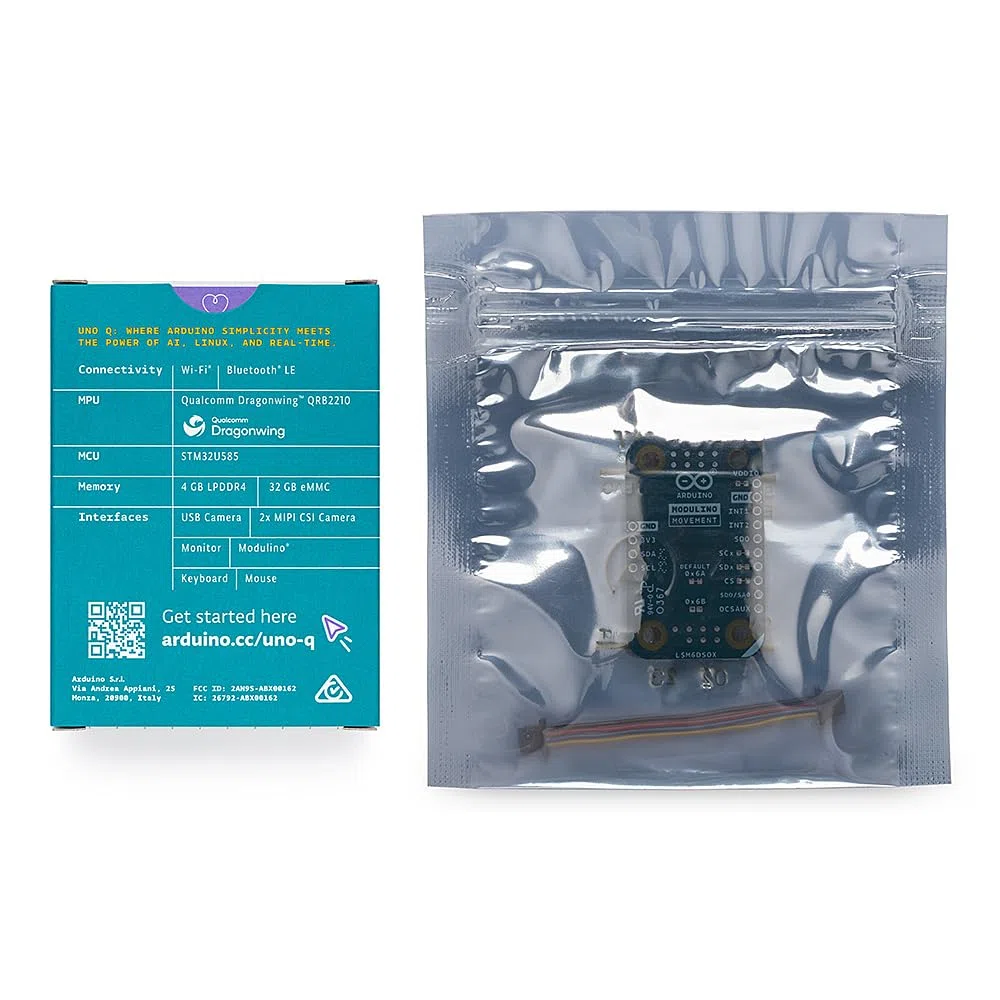 Arduino® UNO™ Q 4GB Modulino® Movement Bundle: IMU-Bewegungs- & Orientierungserfassung