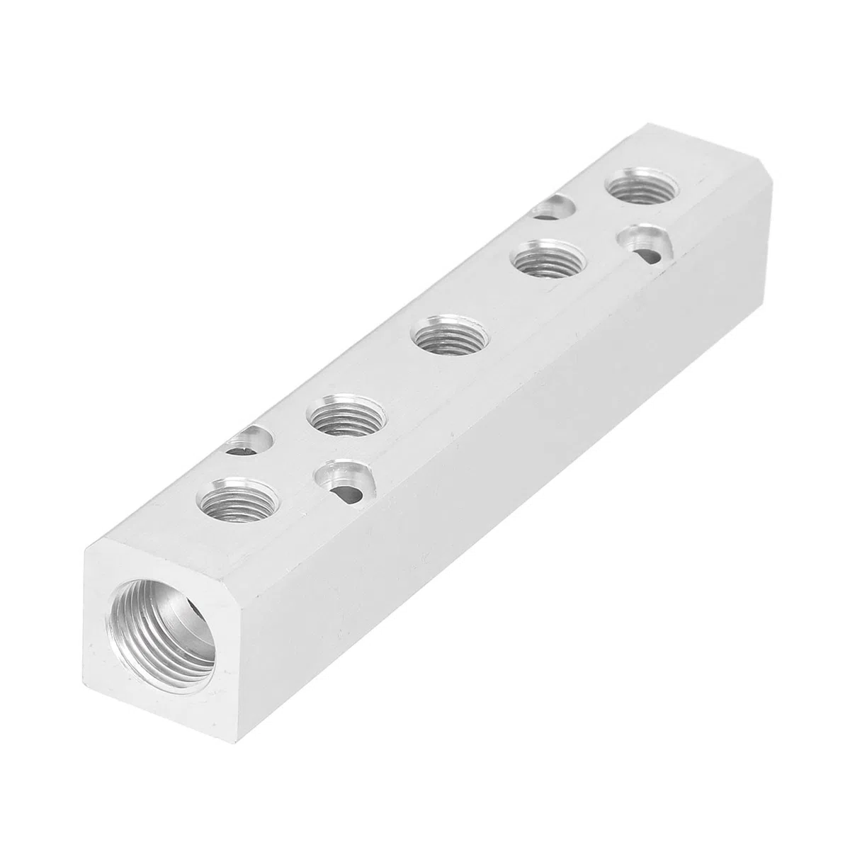 Luftverteiler, pneumatischer Verteiler, Luftverteilerblock, Anschlussteiler, G1/2-Eingang, G1/4-Ausgang, 30 x 30 mm (SY30-02-5F)
