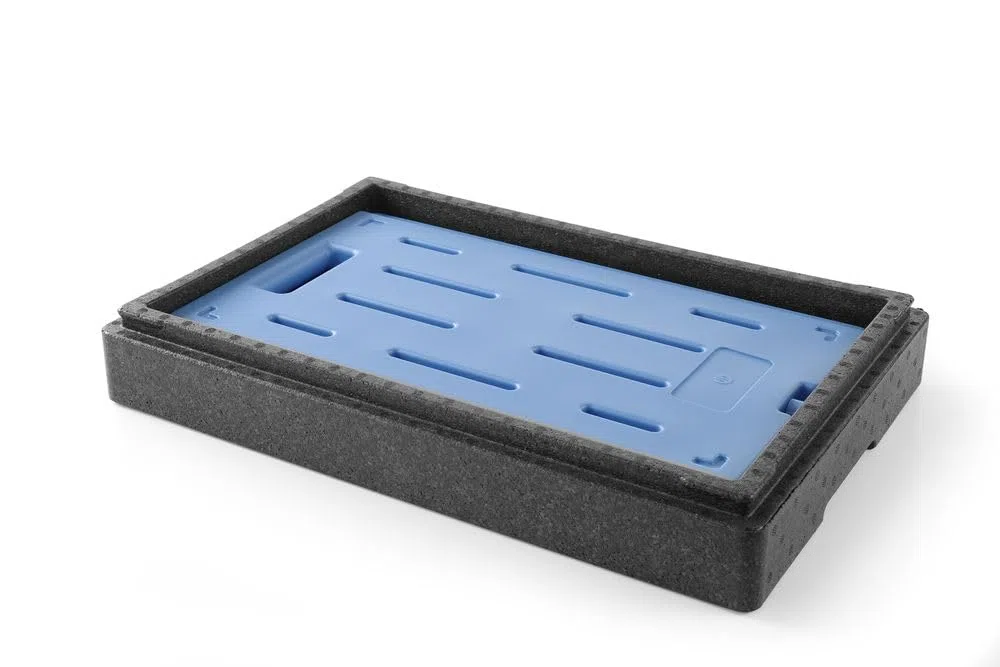 HENDI Kühlelement, für Thermoboxen, Kühlboxen, Kühltasche, kühlt bis 0°C, Gefrierelement, Kühlakku, GN1/1, 530x325x(H)33mm, HDPE, Wasser, Ammoniumchlorid, blau