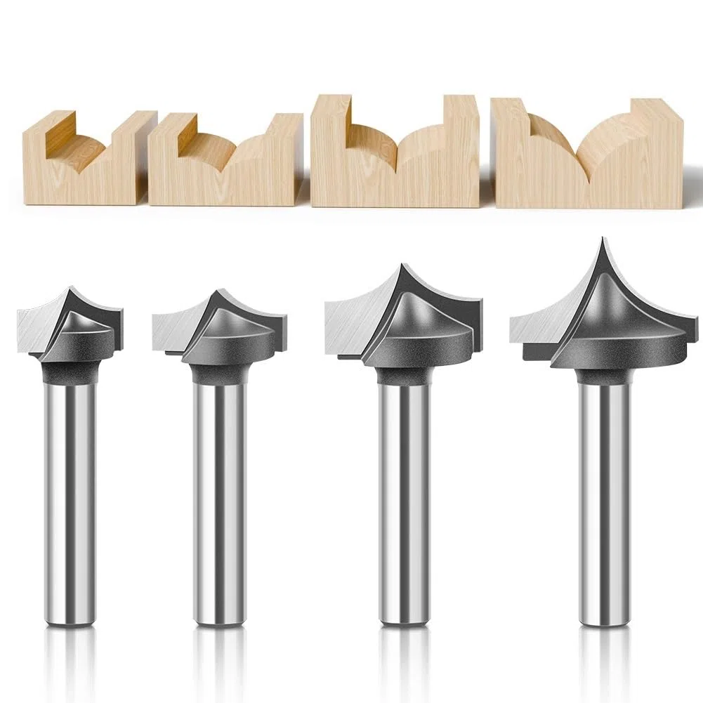 4 stücke 6mm 1/4 zoll Schaft Vhm Runde Spitze Cut Runde Nase Bits Shaker Schneider Tools holz Fräser for Holz(4Pcs 6.35mm Shank)