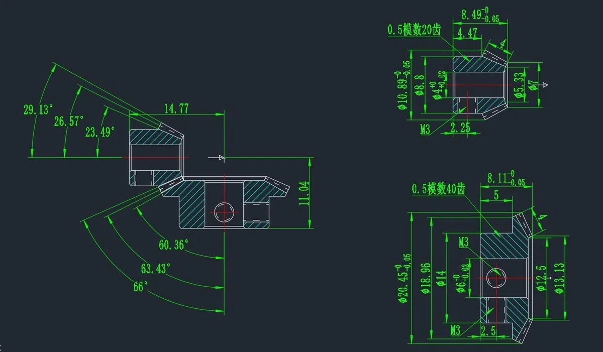 Getriebe 1 Set 1:2 Getriebe Messing Kegelrad 90 Grad Gehrung Konisches Ritzel 0,5 Modul 20 Zähne 40 Zähne DIY Statische Modifizierung Lenkrichtung(20T 4mm 40T 6mm bore)