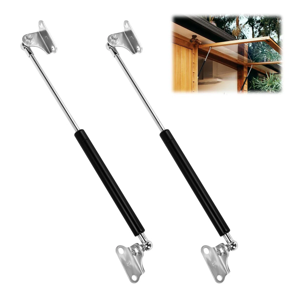 2 Stück Gasdruckfeder, 380mm 300n Gasdruckfeder Gasfeder Gasdruckdämpfer, Universal L-Typ Gasfeder Hydraulische, Gasdruckdämpfer für Staukasten-Deckel Anhänger Falltür, Kabinett