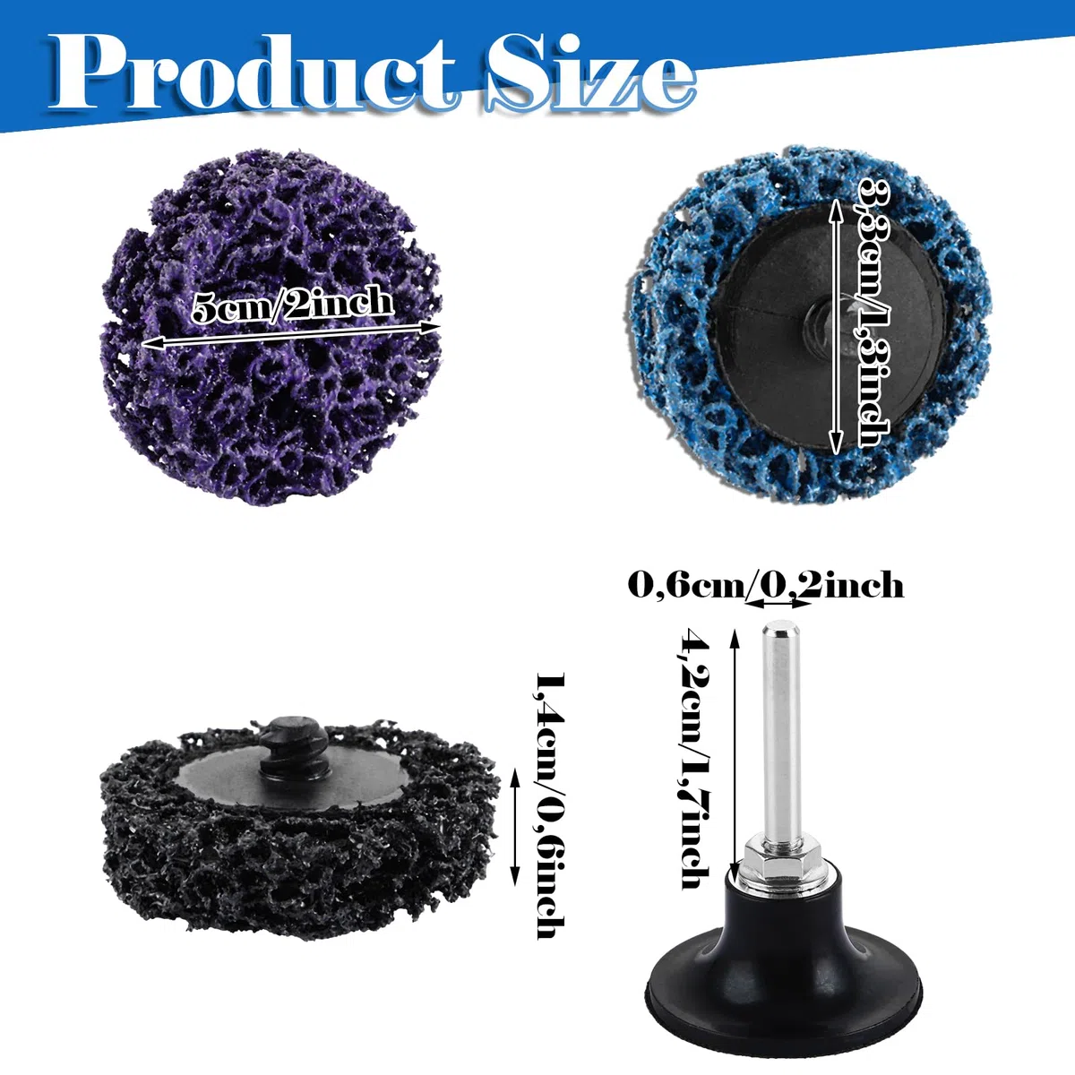 STARVAST 60 Stück CSD Scheibe Schleifscheibe 50mm Schleifaufsatz für Akkuschrauber Schleifen für Dremel, Reinigungsscheibe Set für Bohrmaschine von Farbe, Rost, Oxidation Reinigen & Entfernen
