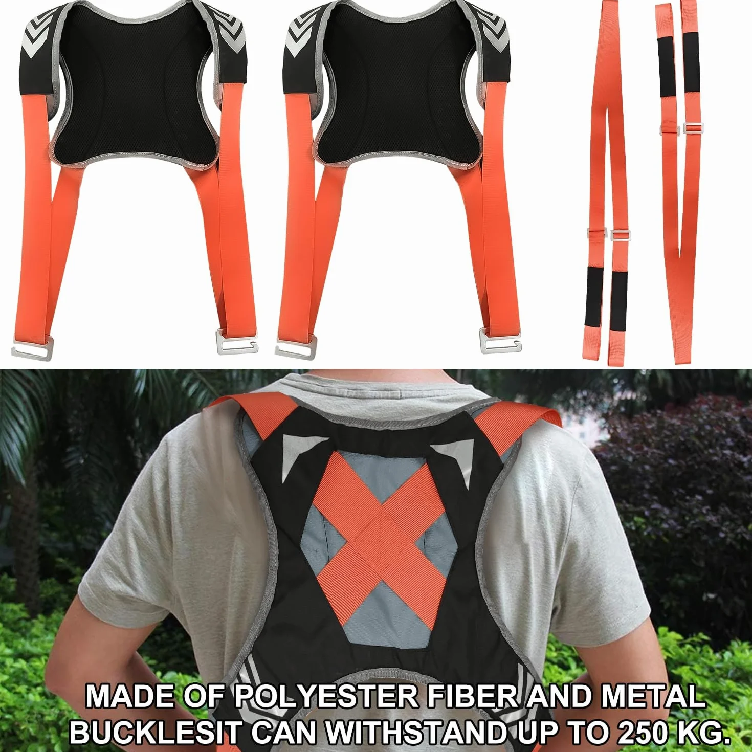 4 Stück Tragehilfe Tragegurte Umzug, Polyester Moving Straps Tragegurte für Möbelpacker, Mehrzweck Umzugshilfe Möbeltragegurte, Doppelt Shoulder Dolly Transportgurte, Geeignet für Mobile Möbel
