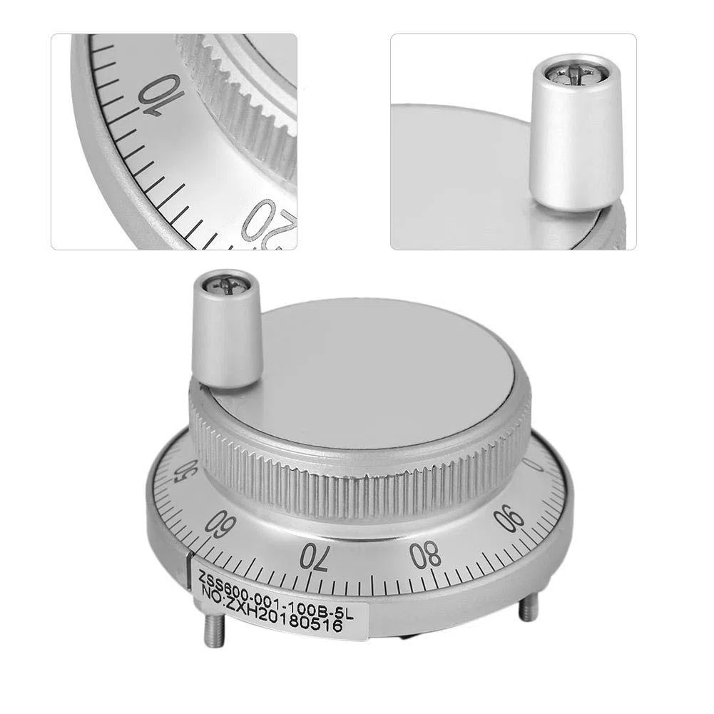 Handencoder, 100PPR 6 Terminal Klemmen Elektronische CNC Handrad Impulsgeber Encoder 5V für CNC System(weiß)