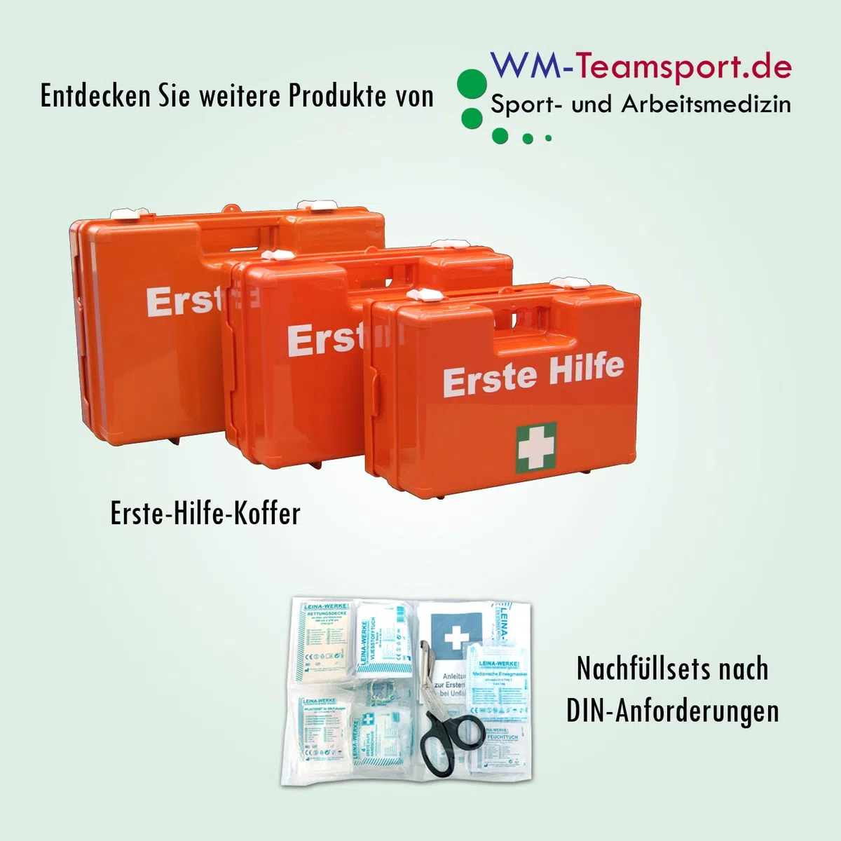 Betriebs-Verbandkasten DIN13157 mit Halterung Made in Germany + -Paket 1- Folienaufkleber -> Sicheitszeichen + Verhalten bei Unfällen + Verhalten im Brandfall