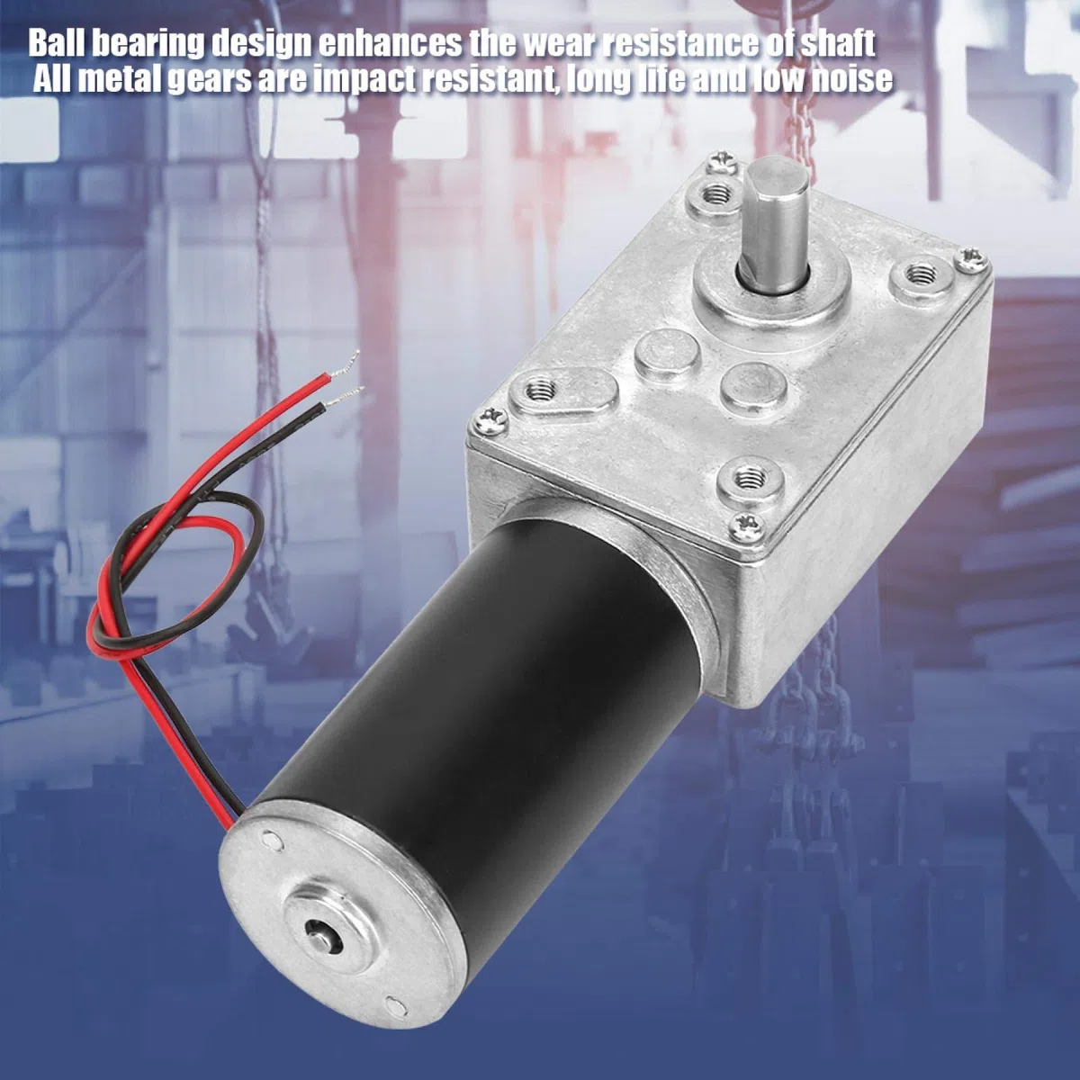 Reversibler Schneckengetriebemotor, DC12V 10-400RPM Hohe Torsionsgeschwindigkeit reduzieren Getriebemotor Elektrogetriebemotor, Schneckengetriebe-Ersatzmotor mit 8mm D-Welle (12V 200RPM)