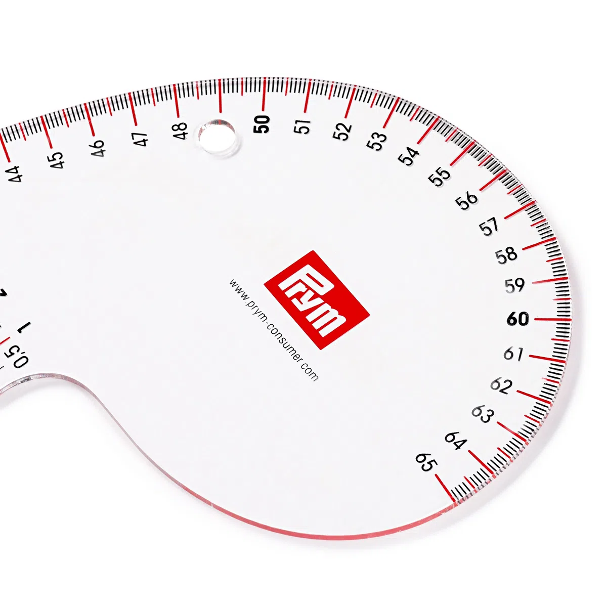 Prym 611501 Kurvenlineal 52,5 x 16 cm – Transparentes Schneiderlineal für Rundungen, Taille, Hüfte, Saum & Schnittmuster – Multifunktionales Kurvenmaß für Nähen & Schneidern