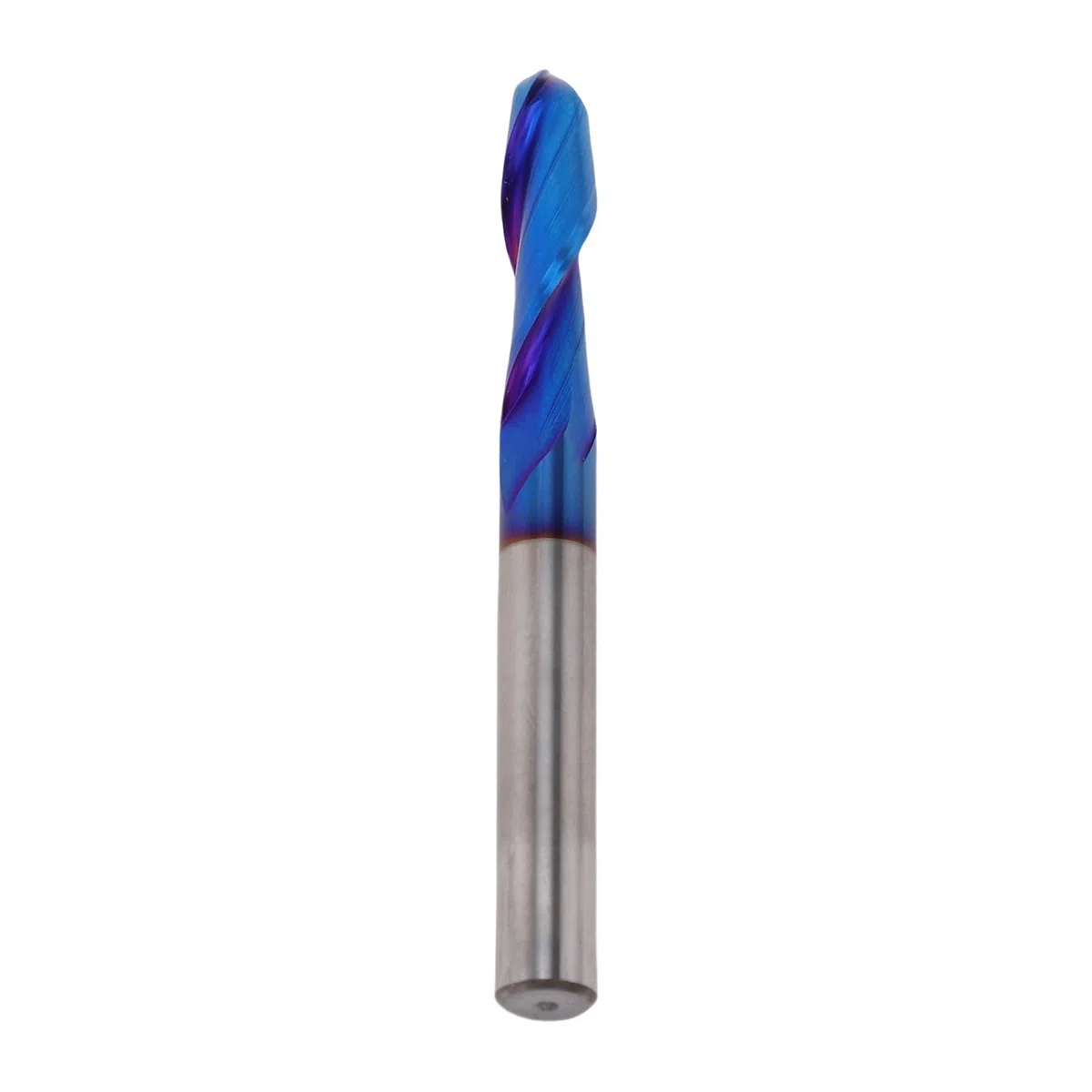 1/4 Zoll Kugelkopf-Fräser, Hartmetall-Spiralschaftfräser mit Blauer Nano-Beschichtung für CNC-Holzbearbeitung, 3D-Schnitzen und Kunststofffräsen, 1/4 Zoll Schaft, 2-schneidiges Design für