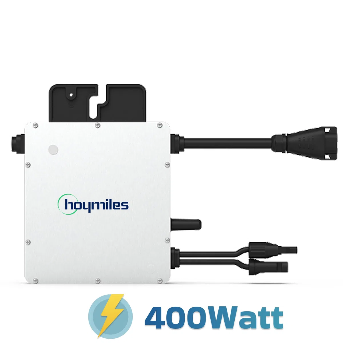 SUNNIVA® 500W Balkonkraftwerk BIFAZIAL FULLBLACK komplett Steckdose HOYMILES 400 Watt Wechselrichter, PV Solaranlage Komplettset, 1x 500W N-Type Glas Bifacial Solarmodule, 5m Kabel
