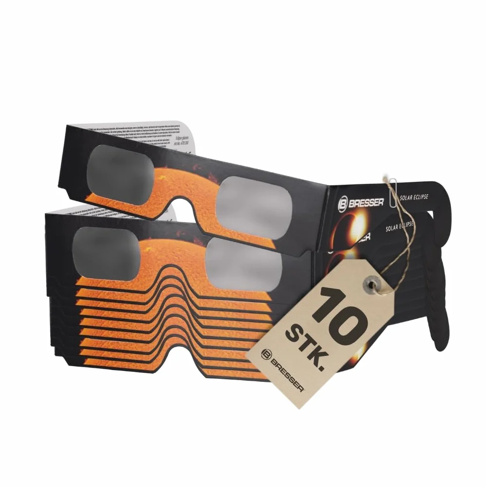 Bresser Sonnenfinsternis-Brille zur sicheren Beobachtung der Sonne, mit hochwertiger Weißlichtfilterfolie