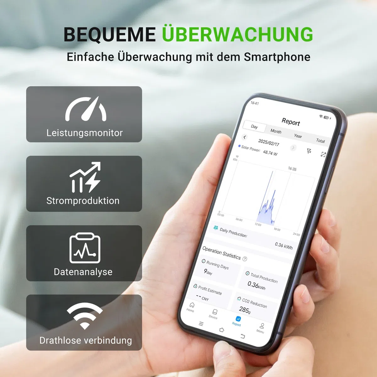 Mikrowechselrichter 2000W, Wechselrichter Balkonkraftwerk mit WLAN, Plug & Play, App Steuerung, 5M AC-Kabel, PV-Wechselrichter, MPPT Integrierter