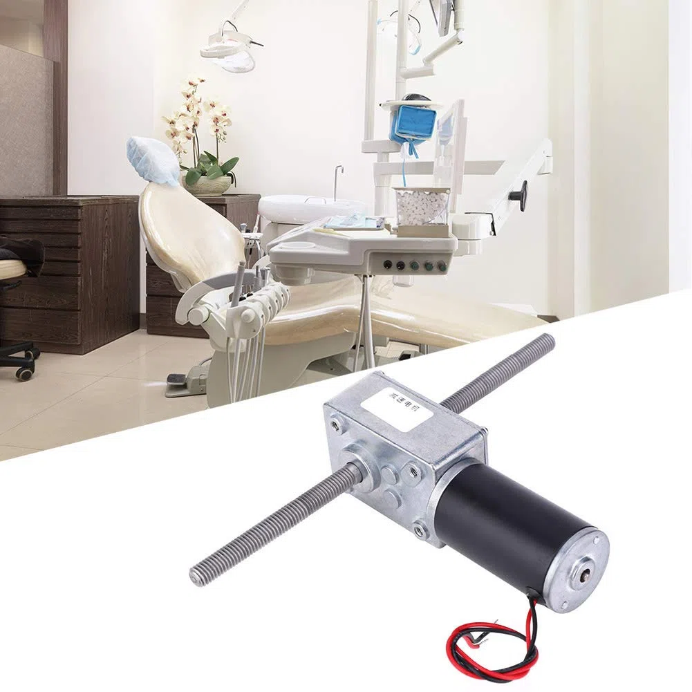 12V Getriebemotor mit hohem Drehmoment, M8 Doppelwellen Schneckengetriebemotor, doppelter rechter Untersetzungsmotor, zwei gerade Zähne(Reduction Ratio 670)