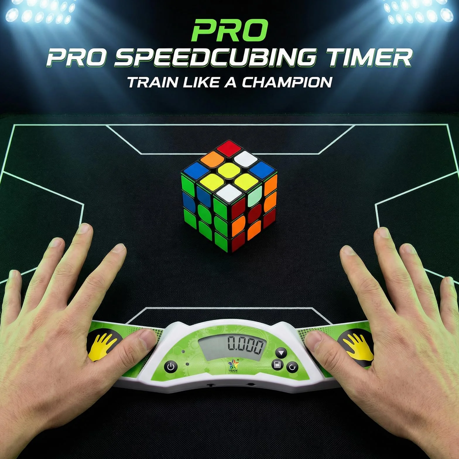 Speed Timer für Würfel – Professioneller Touch-Controlled Timer mit 0,001s Genauigkeit, Lautsprecher-Effekten, externem Display-Anschluss, für Speedcubing & Stacking