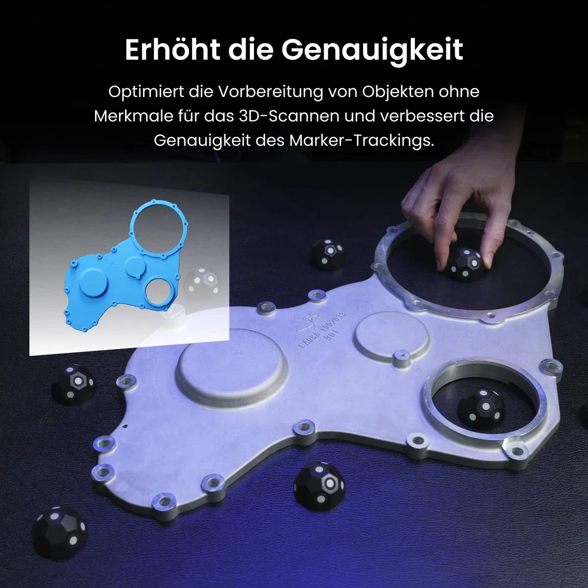 Revopoint 6 Stück 3D Magnetic Dome Marker Kit für 3D Scanning, 3D Scanning Marker für 3D Scanner, 3D Tracking Dots zur Vermeidung von Tracking Verlusten und Verbesserung der Genauigkeit