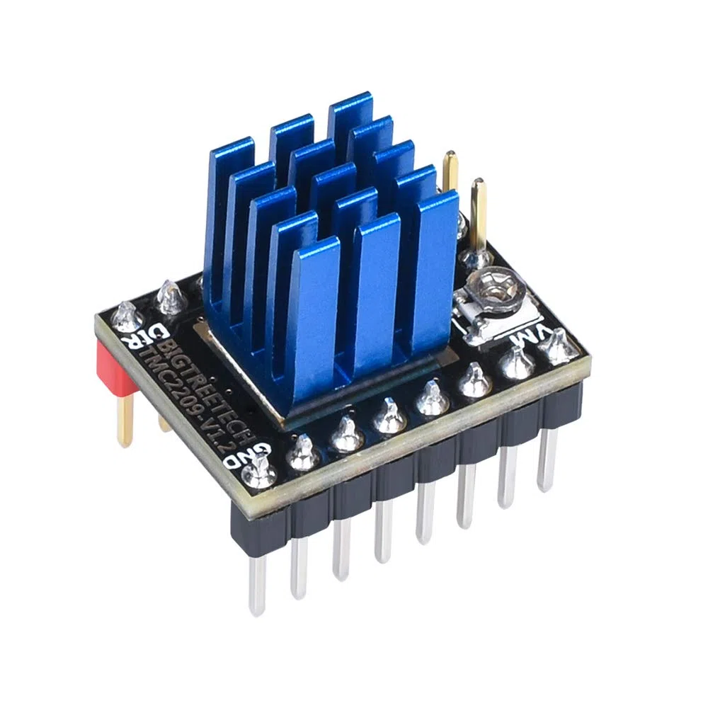 BIQU DIRECT 3D Printer Part Stepstick Mute TMC2209 V1.2 Stepper Motor Driver with Heatsink for SKR V1.3 MKS GEN L Ramps 1.4/1.5/1.6 3D Printer Controller Card (Pack of 5) (UART Mode)