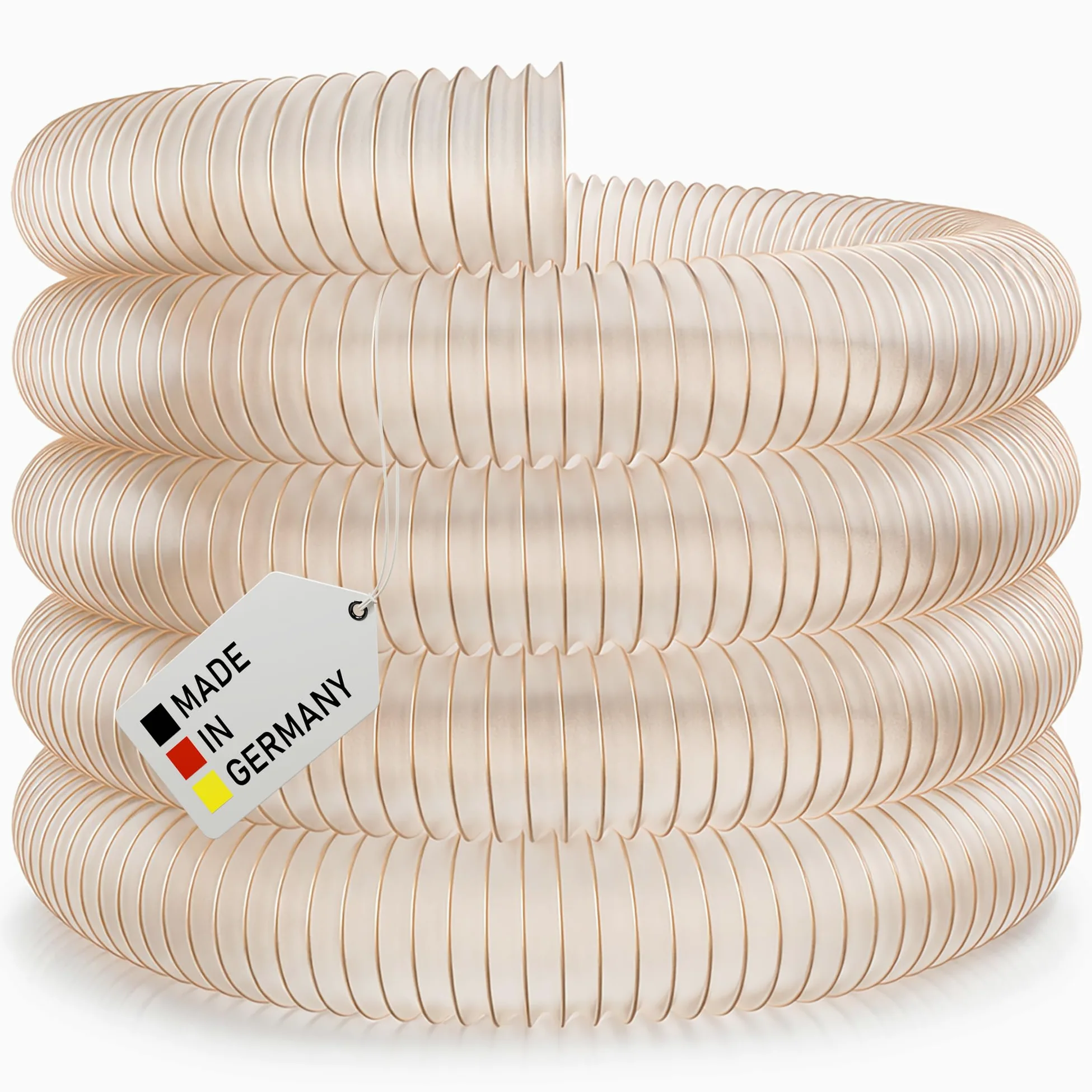 AWM Absaugschlauch Ø 50 mm transparent 0,4 mm Absauganlage Spiralschlauch schwer entflammbar Flexschlauch (2 Meter)