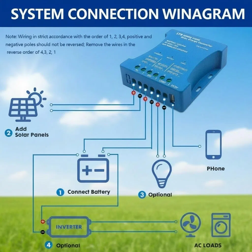 20 A Bluetooth-Solar-Ladegerät, Controller, 12 V/24 V, intelligenter Regler, Solarmodul-Batterie, Ladestatistik, PWM mit USB-Anschluss, 12 V / 24 V Blei-Säure-/Lithium-Batterie