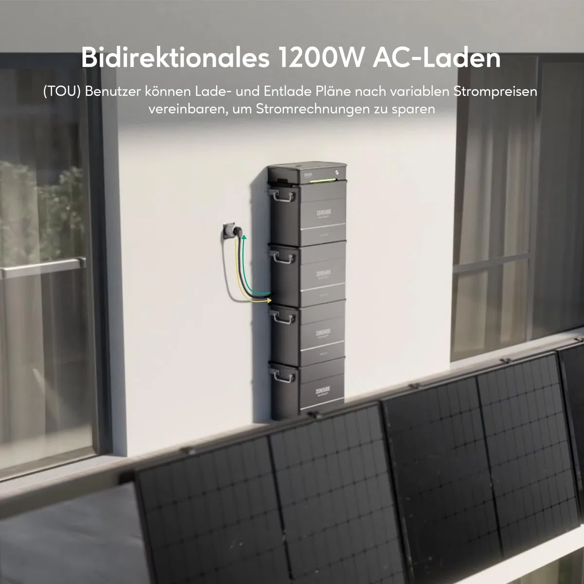 Zendure SolarFlow Balkonkraftwerk mit Speicher, Hyper 2000 mit 1800W Solar Eingang, 1200W AC-Laden, 1200W Ausgang, Eingebaute Mikrowechselrichter, TOU, 2X AB2000L 3840Wh LiFePO4