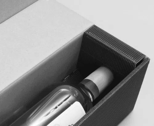 10 Stück 1er Weinkarton, Weinverpackung, Flaschenkarton - Dekowell-PV schwarz (schwarz)
