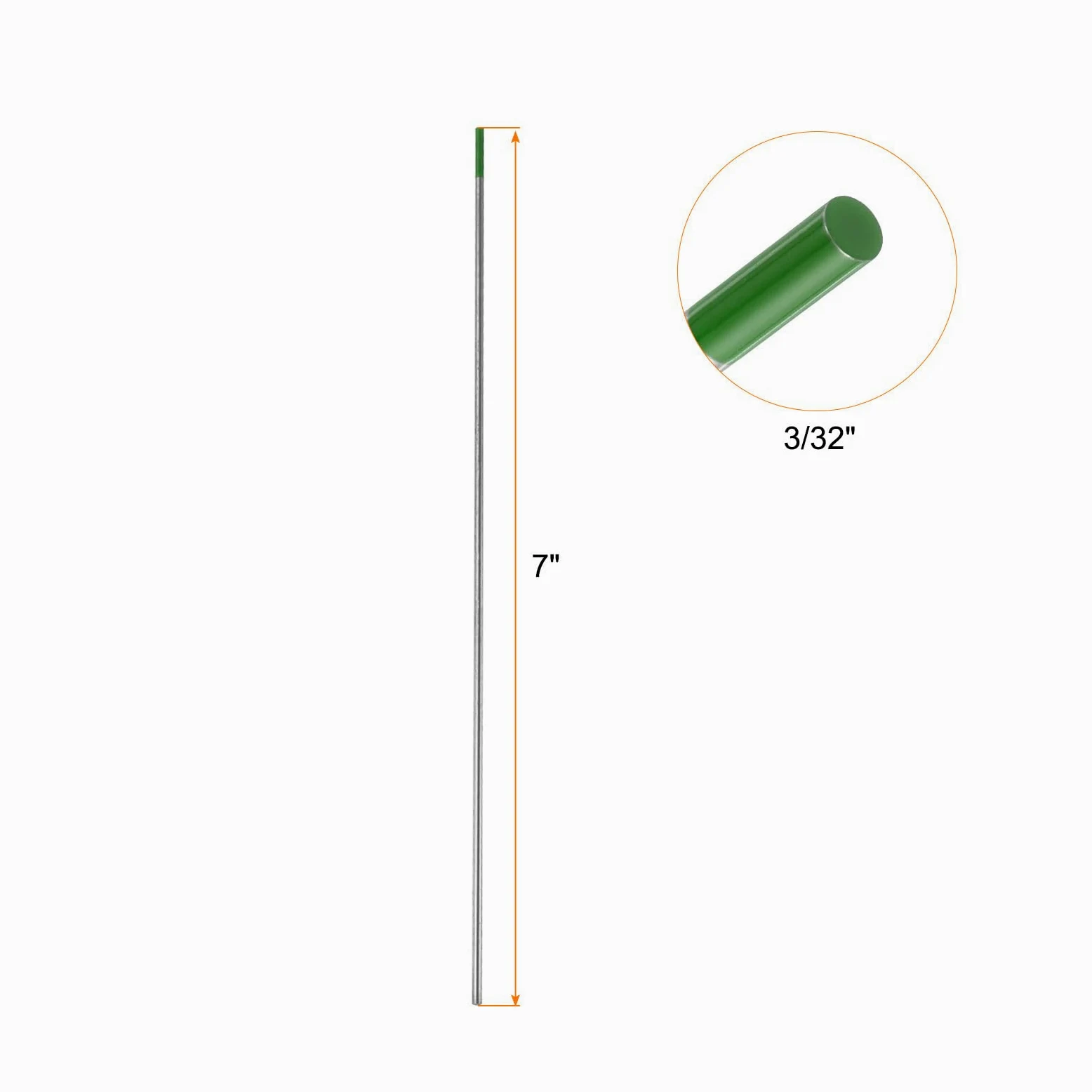 QUARKZMAN 10 Stück TIG Schweiß Wolfram Elektroden 3/32" x 7" Rein Für Edelstahl Schweißen Aluminium Magnesium Legierung Schweißen Industrie Fertigung Grün WP
