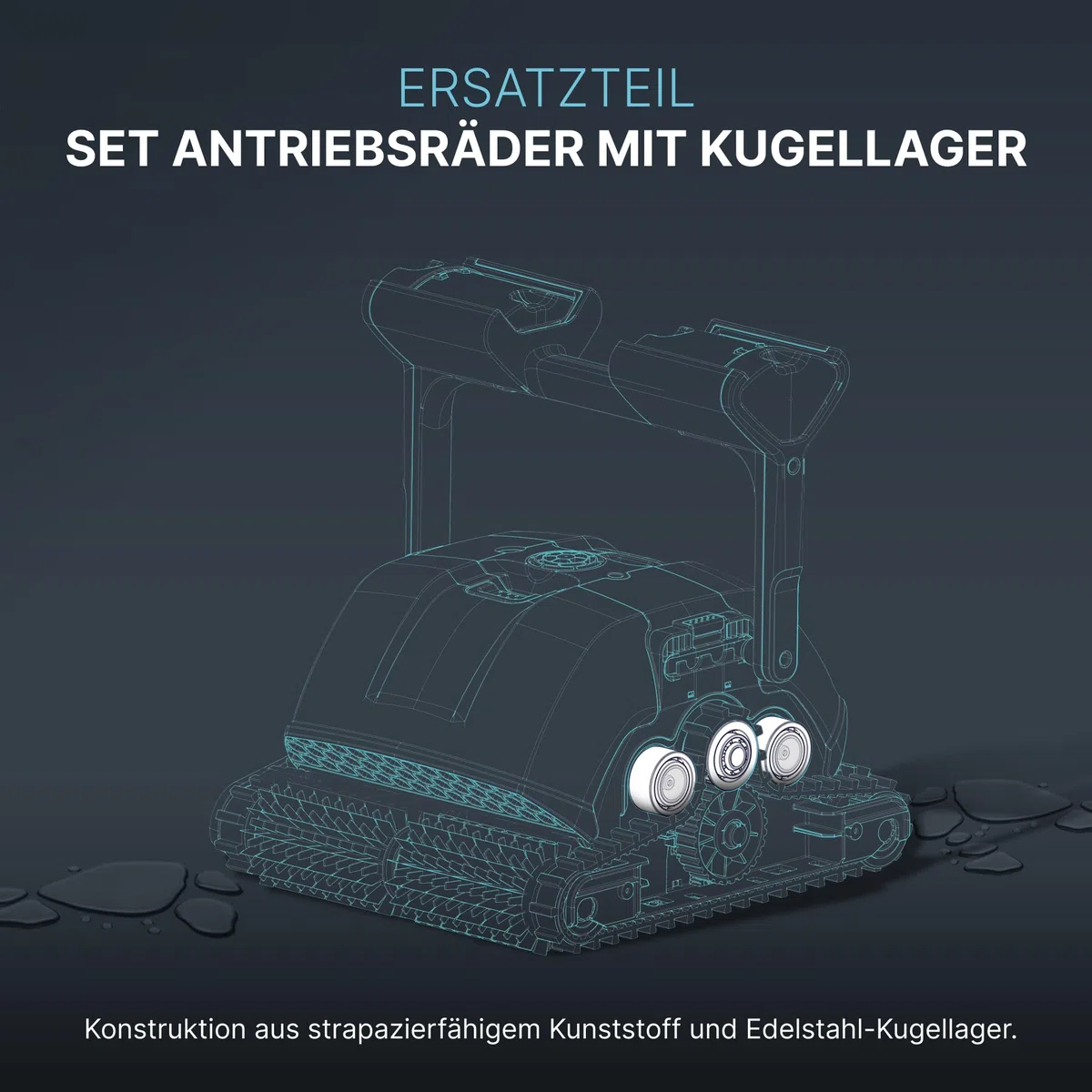 Dolphin Original-Ersatzteil - Führungsräder (4 Stück) mit 2 Zahnriemen - Teilenummer 3884997-R6