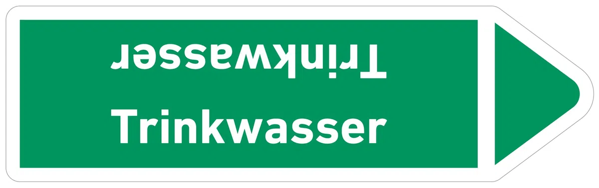 Rohrleitungskennzeichnung Wasser Fließrichtung 100x30mm (100)