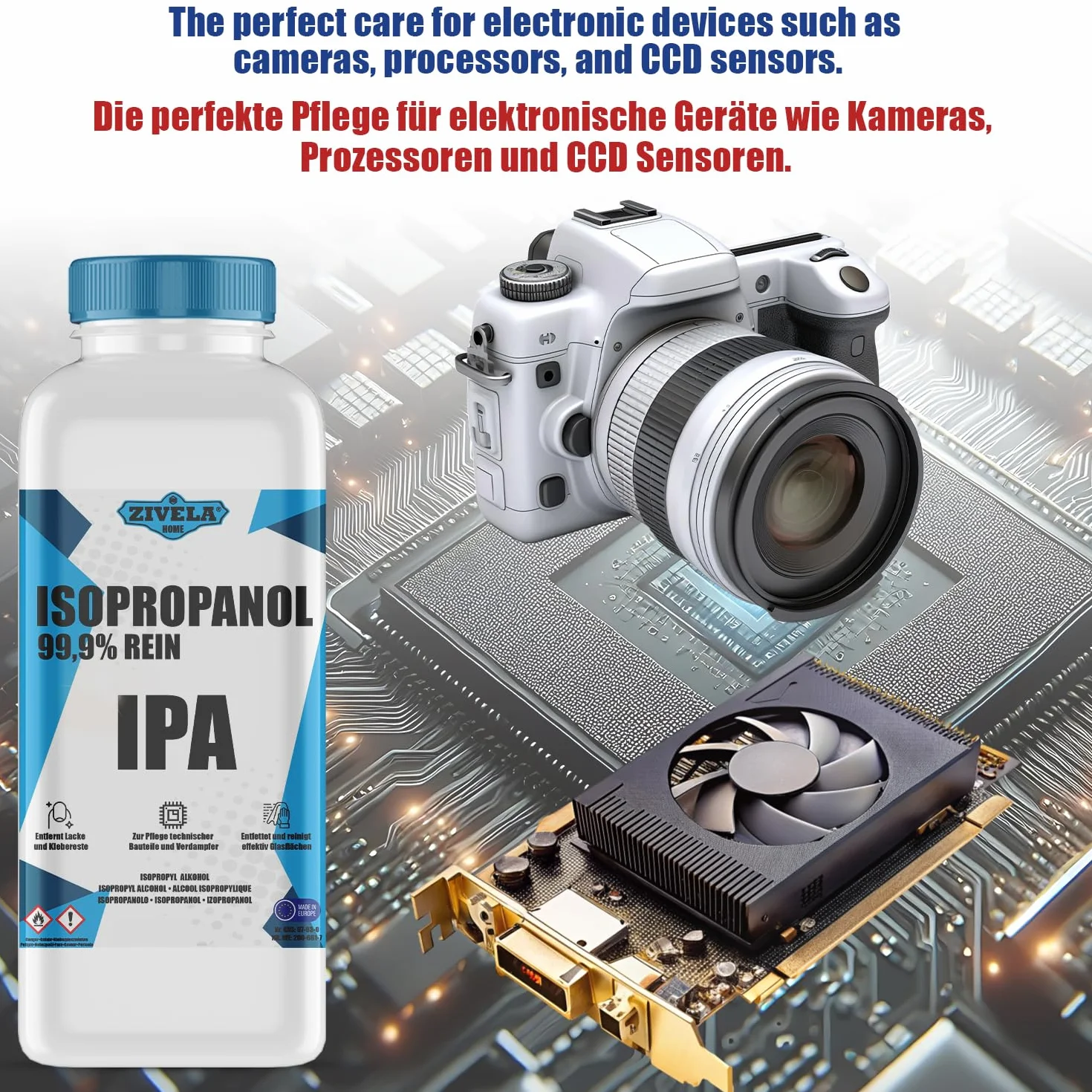 Isopropanol 99,9% 5L IPA für Haushalt und Elektronik Linsen und Bildschirmen