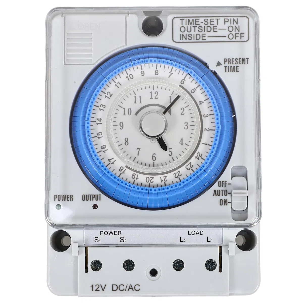 TOYANDONA Mechanische Zeitschaltuhr 12 v Dc mit Tragbarem Timer und Analogem Tagesprogramm für Haushalt und Industrieeinsatz