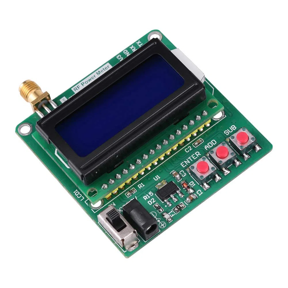 Naroote HF-Leistungsmesser, LCD, Digital, -75 Bis +16 DBm, 1–600 MHz, Frequenzdämpfungswert für Elektronik-Enthusiasten
