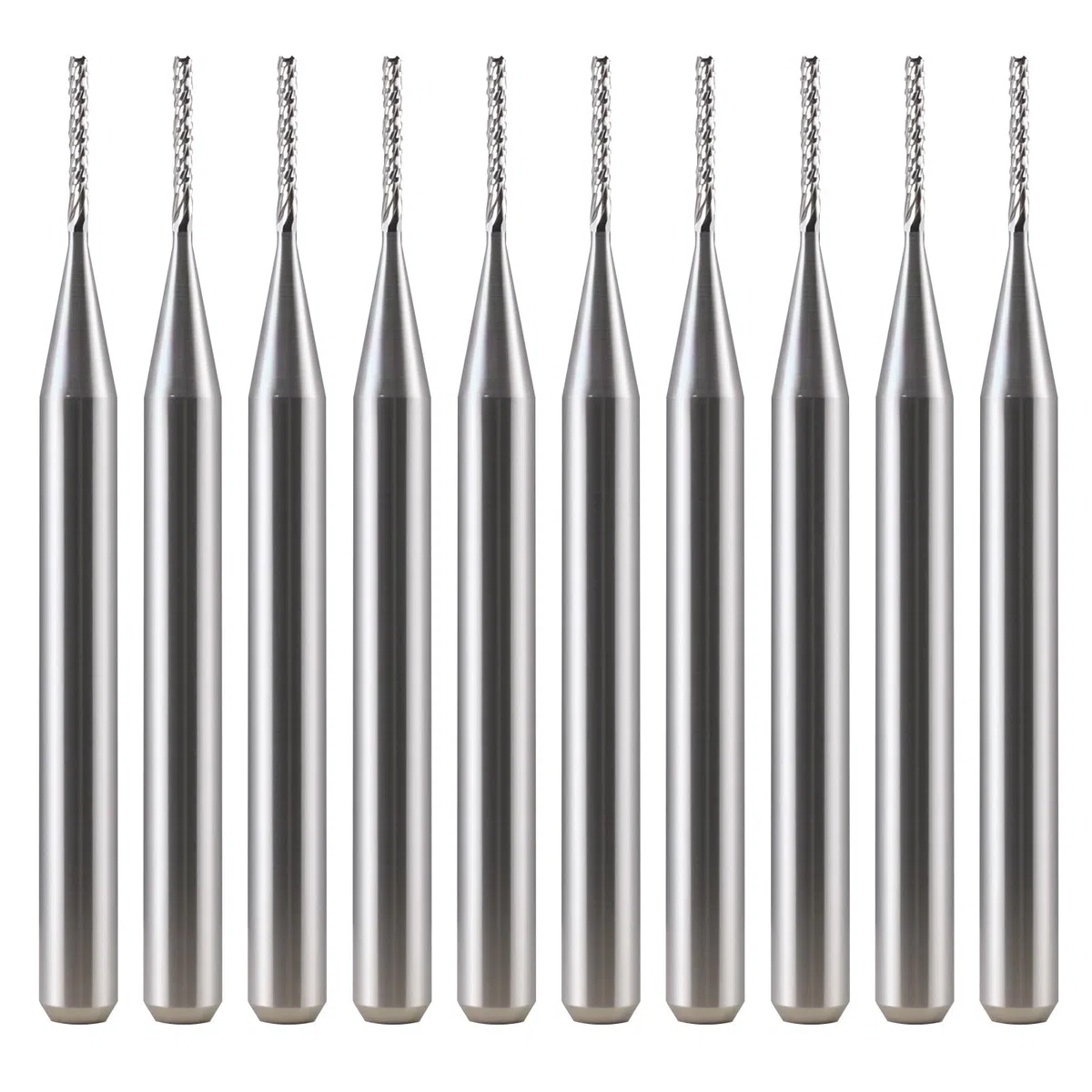 EU_HOZLY 10 Stücke Fräser 3.175mm Hartmetall-Endfräser Gravierbits CNC-Leiterplatten-Maschinen 0.8mm Schneidkanten