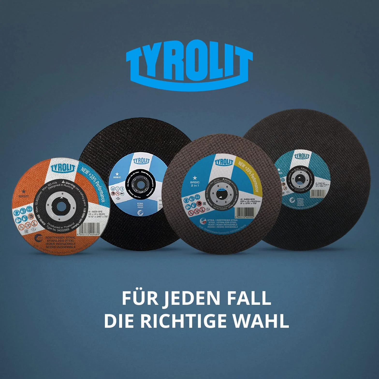 Tyrolit 25x Basic Trennscheiben 125 mm x 1mm x 22,23 mm A60Q | Trennscheiben für Metall, Stahl & Edelstahl I Extradünn für schnelles & gratarmes Trennen von Blechen oder Rohren | hohe Standzeit