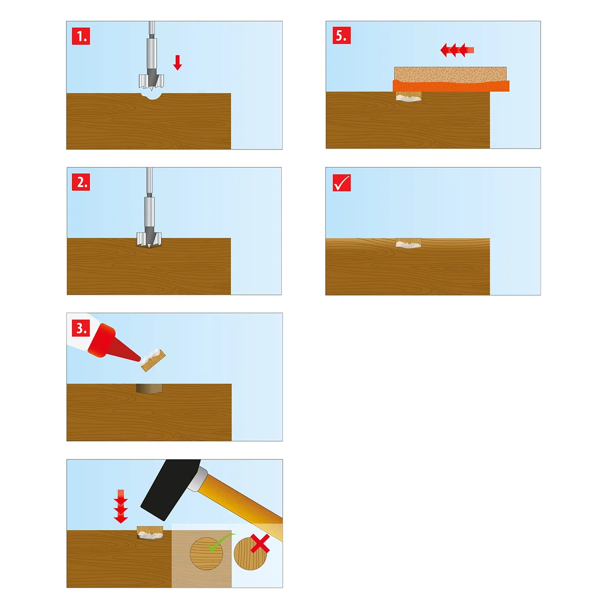 TOX Miniset Cookie Wood mit Querholzplättchen aus Fichtenholz zum Reparieren und Ausbessern von fehlerhaften Stellen im Holz in verschiedenen Größen, 1x Box, 094900300