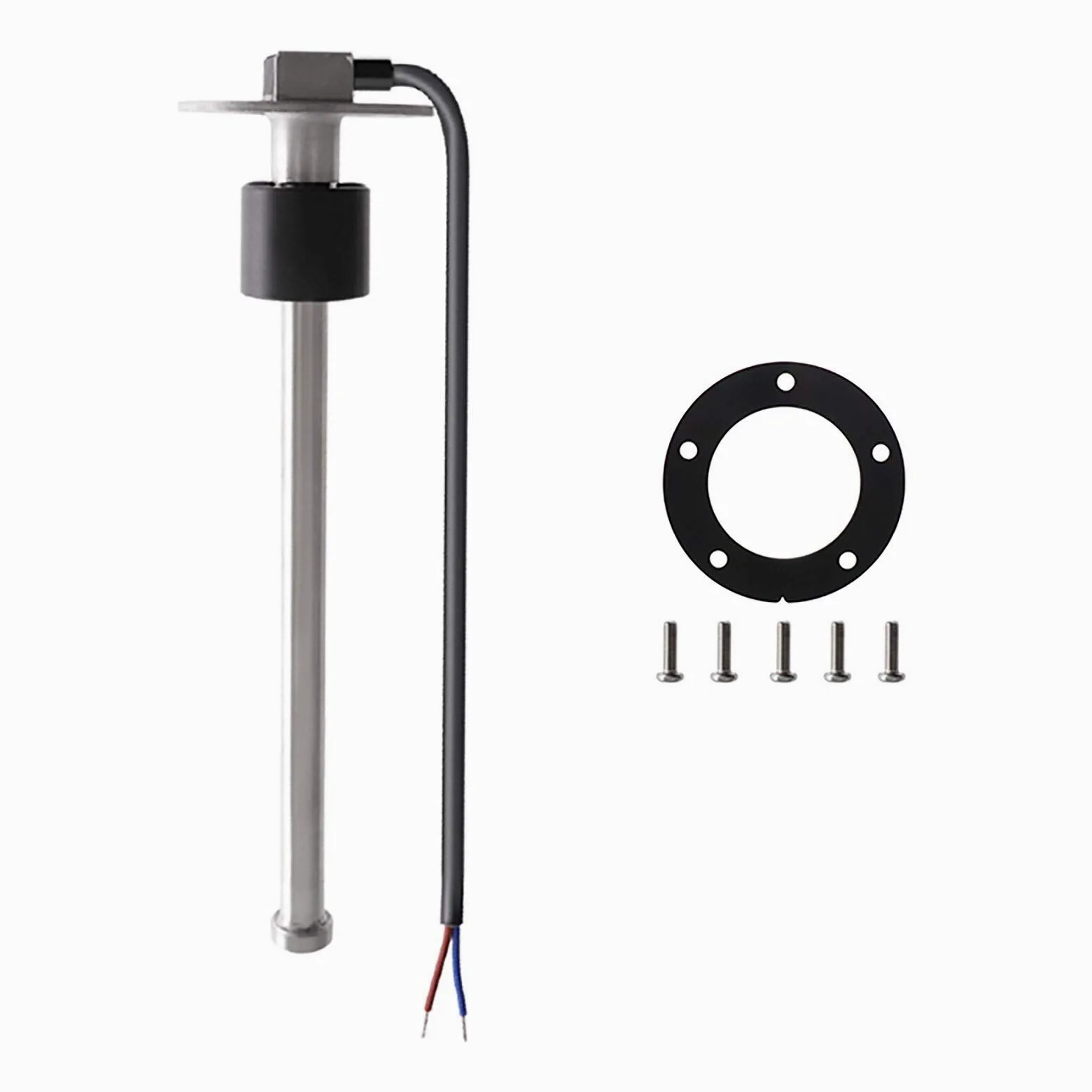 KAOLALI Füllstandssensor, Edelstahl-Kraftstoffsendeeinheit Wasserstandsanzeige-Sensor für Boote Wohnmobil Kraftstoff- und Wasseranzeige Brenngasgeber 5-Loch 0-190 Ohm(175mm)
