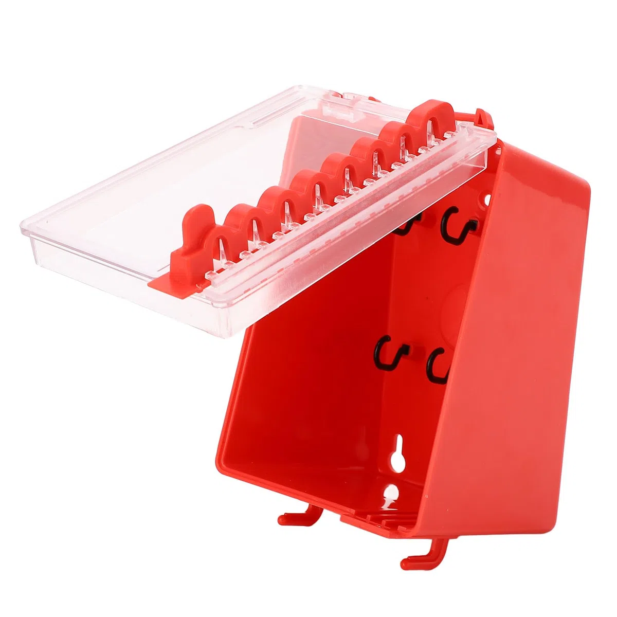 Lockout Tagout Gruppen-Lockbox Loto Box, Lockout Tagout Gruppenschlosskasten, Wandmontage Gruppenschloss 8 Loch Schlüsselstation mit Transparenter Platte für Fabriken