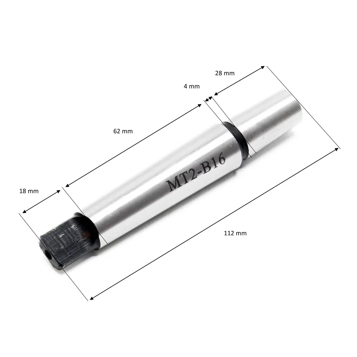Wiltec Schnellspannbohrfutter MK2-B16 mit 16mm Spannbereich und integriertem Morsekegel Bohrfutter für Bohrmaschine Fräsmaschine Drehmaschine