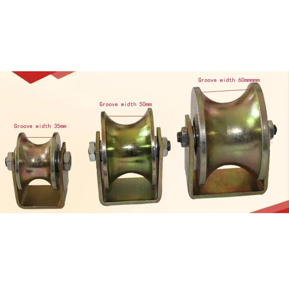Rundrohr U-förmiges Schienenrad U-förmiges Drahtseillager Führungsrad Tragfähigkeit 500 kg (Size : U40mm)