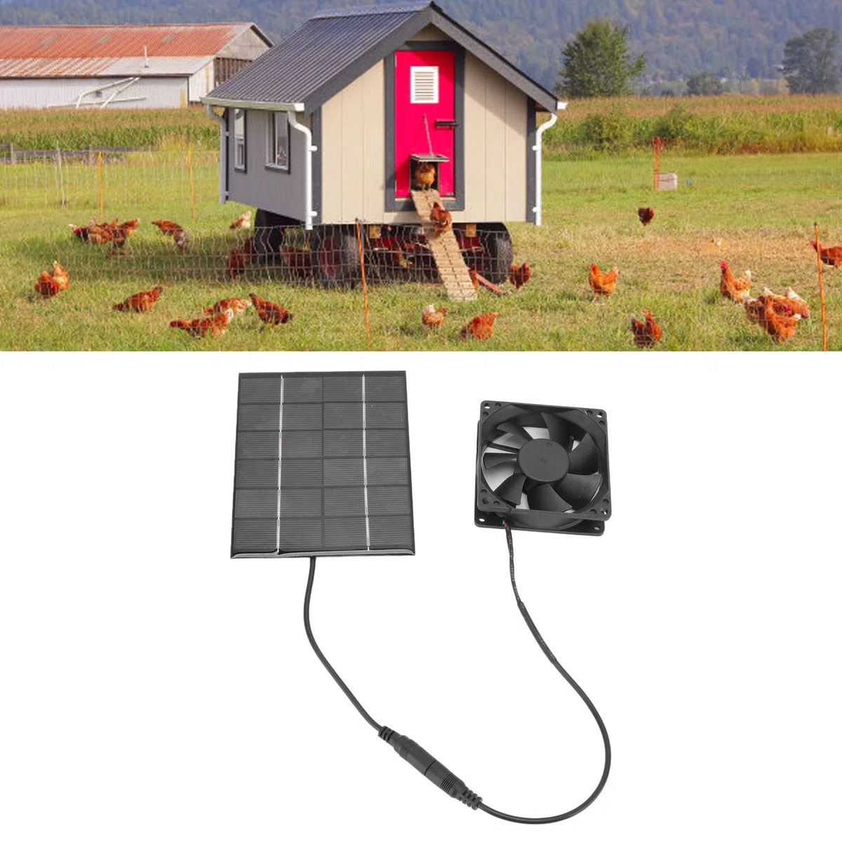 2W Solarventilator ÜBerragende Leistung, 6V Wasserdichter Solarpanel Mit LüFter Kit Tragbarer Solarbetriebener Abluftventilator FüR Camping Caravan Yacht GewäChshaus