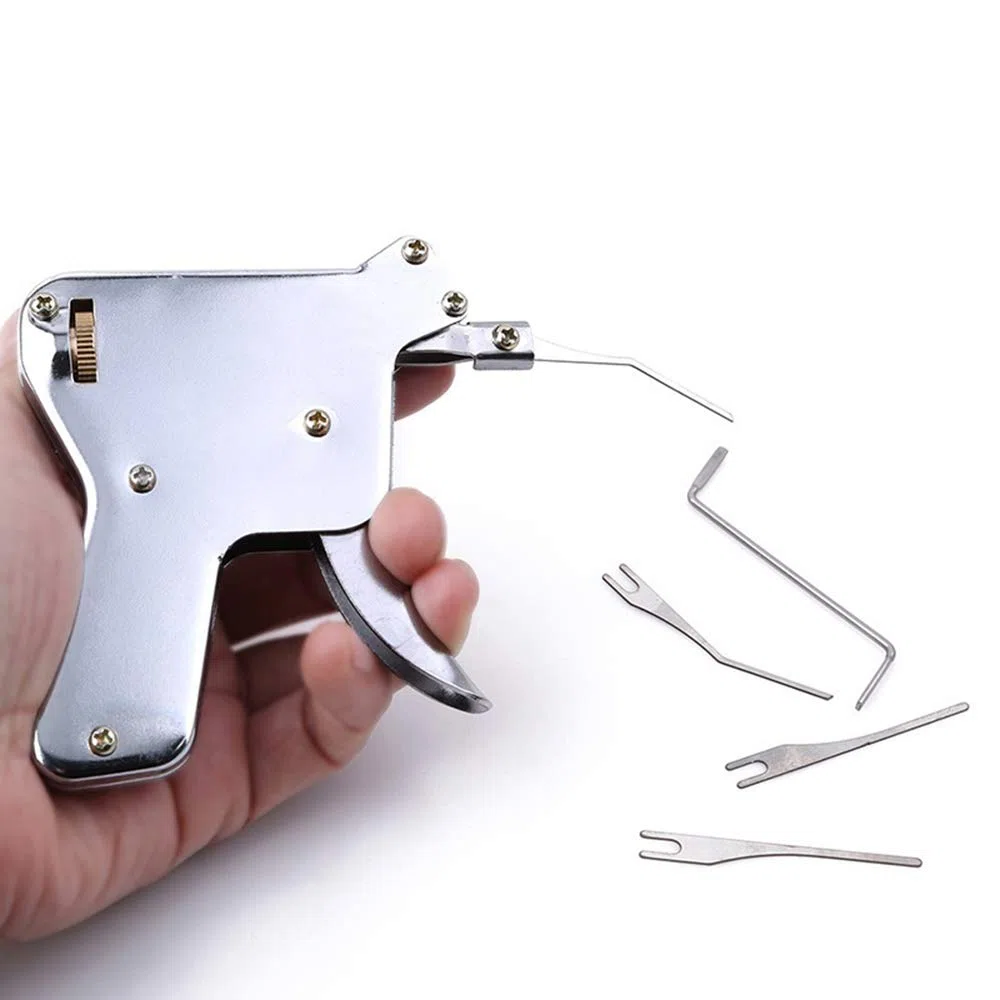 28-teiliges Dietrich Set mit transparenten Vorhängeschloss/Sicherheitsschloss und Lockpick-Pistole und 5-in-1 Kreditkarte Lockpicking-Set