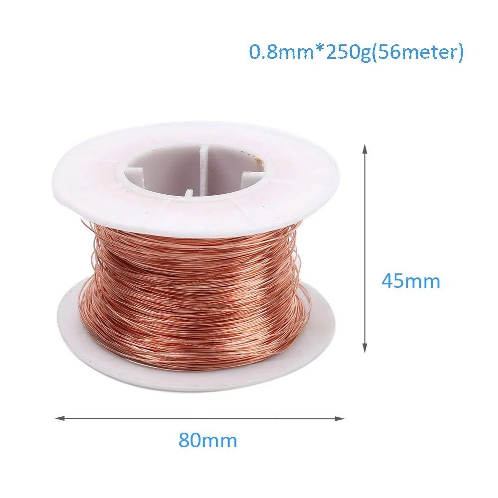 Pure Kupferdraht, 0,4/0,5/0,8 mm 250g T2 Blanker Reines Kupfer Basteldraht, DIY Craft Weicher Nackter Kupfer Draht mit Gute Wärmeleitfähigkeit und Korrosionsbeständigkeit(zufällig rollen) (0.8mm 250g)