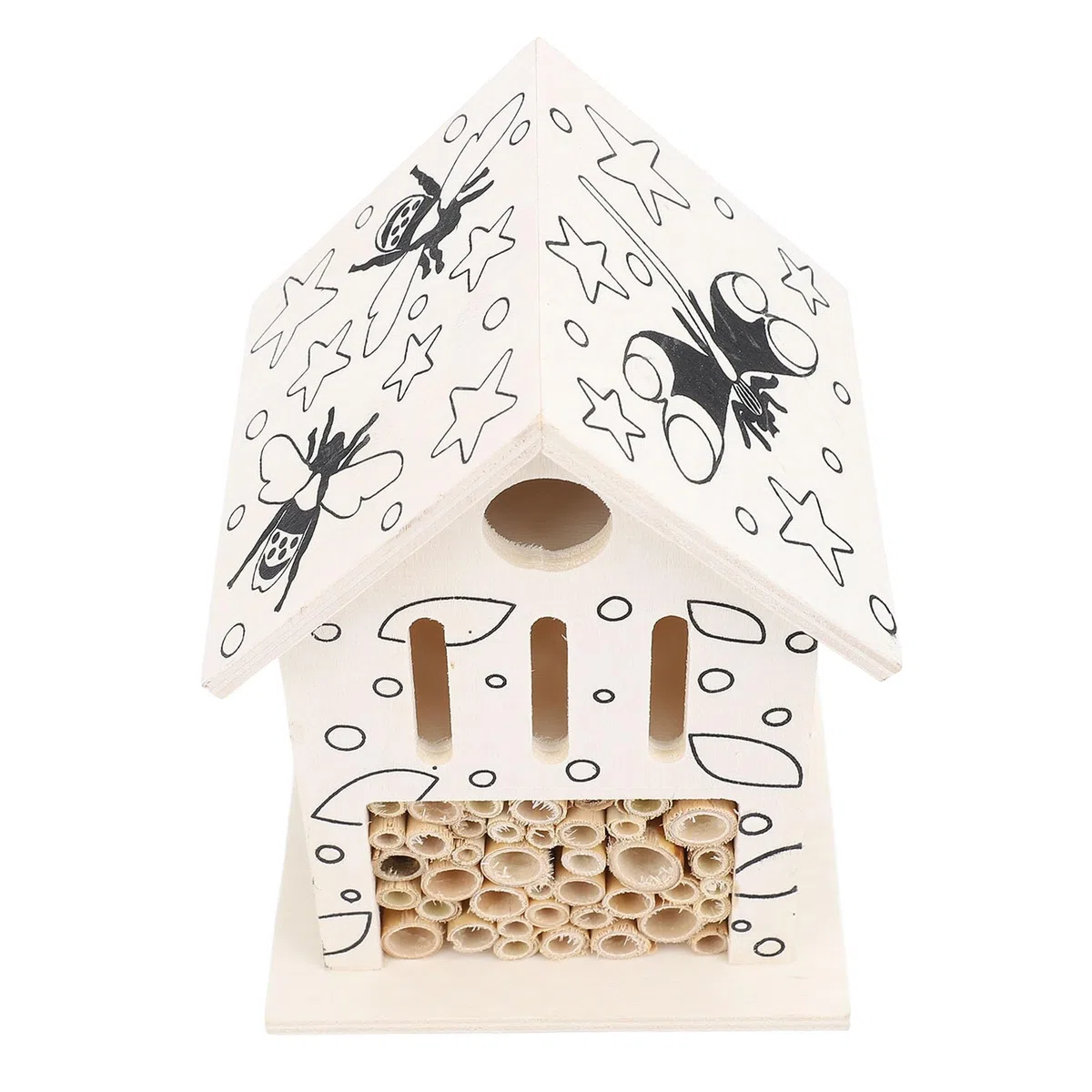 CHICIRIS Bienenhaus aus Holz: Bienenhotel lockt sanfte Bestäuberbienen in Ihren Garten. Sicheres Bienenhaus aus Holz für Solitärbienen.